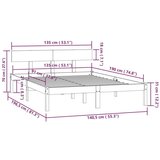  Posteljni okvir črn iz trdne borovine 135x190 cm UK Double, (20647440) | Shoptok.si