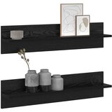  Polica na zidu s policom 2 pcs Crni hrast 80 x 11,5 x 18 cm | shoptok.hr