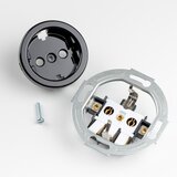  Kliklap - Trostruka retro zidna utičnica sa okvirom SCHUKO 230V crna | Eponuda.com