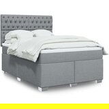 vidaXL Krevet box spring s madracem svjetlosivi 140x200 cm od tkanine | shoptok.hr