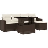  6-dijelni set vrtnih sofa od poliratana s jastucima smeđi | shoptok.hr