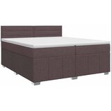  Boxspring krevet s madracem Tamno smeđa 200 x 200 cm Tkanina | shoptok.hr