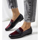 Gemre Black and Burgundy Women's Loafers Kolk | shoptok.hr