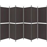 Sobna pregrada s 6 panela smeđa 300 x 180 cm od tkanine | shoptok.hr