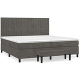  Krevet s oprugama i madracem tamnosivi 200x200 cm baršunasti | shoptok.hr