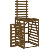 vidaXL Lopa za smetnjak medeno rjava 84x90x128,5 cm trdna borovina | Shoptok.si