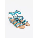 Shelvt Sandals with a fancy weave on a low wedge | shoptok.hr