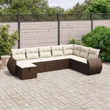 vidaXL 8-dijelni set vrtnih sofa s jastucima smeđi od poliratana | shoptok.hr