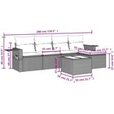  6-dijelni set vrtnih sofa s jastucima crni od poliratana | shoptok.hr