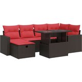 vidaXL 7-dijelni set vrtnih sofa od poliratana s jastucima crni bagrem | shoptok.hr