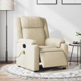 vidaXL električni masažni stol krem blago | Shoptok.si