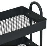 vidaXL Kolica s 3 razine crna 43 x 34 x 79 cm čelična | shoptok.hr