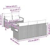  Set sofe 6 pcs Smeđa i crvena poliratan | shoptok.hr