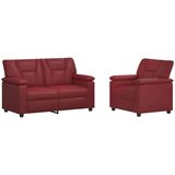  Set sofe 2 pcs Vinska crvena Umjetna koža - boja crnog vina 1-Sjedalo + 2-Sjedalo (120 cm) | shoptok.hr