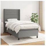 Box spring postelja z vzmetnico temno siva 100x200 cm blago | Shoptok.si