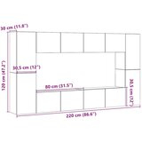  8-dijelni zidni set TV ormarić konstruirano drvo | shoptok.hr
