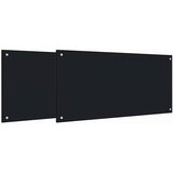  Kuhinjski zid 2 pcs Crna 100 x 50 cm Staklo otporno na udarce | shoptok.hr