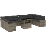  11-dijelni set vrtnih sofa od poliratana s jastucima sivi | shoptok.hr