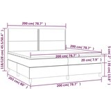  Box spring postelja z vzmetnico LED krem 200x200 cm blago, (20999319) | Shoptok.si