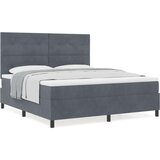  Postelja z vzmetnico Temno siva Super King Žamet, (22051769) | Shoptok.si