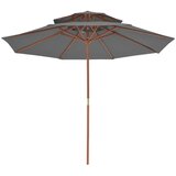  Dvoslojni suncobran s drvenim stupom 270 cm antracit | shoptok.hr