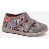 Boto Children's Slippers Milami With Velcro Grey Vehicles Reathiana Cene