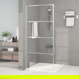 vidaXL Pregrada za tuš srebrna 90x195 cm prozorno ESG steklo | Shoptok.si