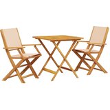 vidaXL 3-dijelni bistro set od tkanine i masivnog drva krem bež | shoptok.hr