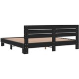  Okvir za krevet crni 200 x 200 cm konstruirano drvo i metal | shoptok.hr