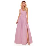 Numoco Long dress with neckline and tie | Shoptok.si