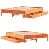 vidaXL okvir kreveta bez madraca voštano smeđi 140x200 cm od borovine | shoptok.hr