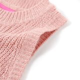  Dječji prsluk pleteni svjetloružičasti 128 | shoptok.hr