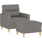  Fotelja s tabureom tamnosiva 60 cm od tkanine - Tamno siva 60 cm | shoptok.hr