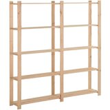 vidaXL 5-nadstropni regal s policami 170x28,5x170 cm trdna borovina Cene