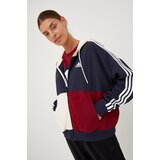 Adidas Pamučna dukserica za žene, boja: tamno plava, s kapuljačom, s uzorkom | shoptok.hr