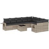 vidaXL 10-dijelni set vrtnih sofa poliratan s jastucima svijetlosivi | shoptok.hr