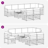  Set vanjskih sofa 8 pcs Bijela i krem 59 x 59 x 37 cm Poliester | shoptok.hr