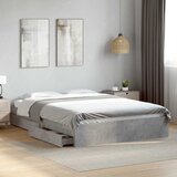  Okvir kreveta s ladicama siva boja betona 150 x 200 cm drveni | shoptok.hr