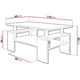  Konferencijski stočić CUBE 50x110 cm hrast sonoma | Eponuda.com