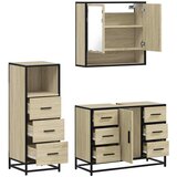  3-dijelni set kupaonskog namještaja boja hrasta sonome drveni | shoptok.hr