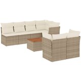 Maison Chic Seti vrtnega pohištva - Vrtna garnitura - Vrtni pohištvo set 8-delna z blazinami bež poli ratan, (21799150) | Shoptok.si