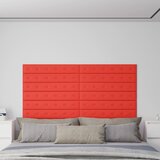 vidaXL Zidne ploče od umjetne kože 12 kom crvene 90 x 15 cm 1,62 m² Cijene