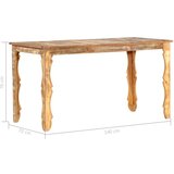  Blagovaonski stol od masivnog obnovljenog drva 140 x 70 x 76 cm - 140 x 70 x 76 cm 1 | shoptok.hr