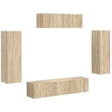 3 TV omarica 5 pcs Sonoma hrast - - Rjava - 65.4 - 31 x 29,5 x 100 cm - 2025-vidaXL-Uvoz_2 | Shoptok.si
