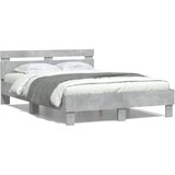  The Living Store Posteljni okvir z vzglavjem betonsko siv 120x190 cm inž. les - Posteljni Okvir, (21524352) | Shoptok.si