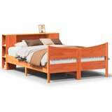 Maison Chic Posteljni okvir - Dvoposteljna postelja - Zakonska postelja brez vzmetnice voščeno rjav 120x200 cm borovina-J13286, (21773332) | Shoptok.si