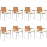 vidaXL vrtni stoli 8 kosov z blazinami trden akacijev les | Shoptok.si