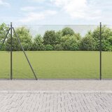 vidaXL varjena žična ograja z 13 stebrički z ravno osnovo Siva 1.4x50 m Jeklo | Shoptok.si
