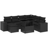 Maison Chic Seti vrtnega pohištva - Vrtna garnitura - Vrtni pohištvo set 8-delna z blazinami črn poli ratan, (21800708) | Shoptok.si