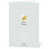  Voščilnica iz semenskega papirja "Bee Happy" - 1 k. | Shoptok.si
